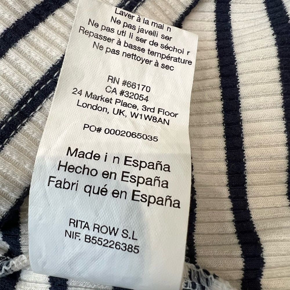 RITA ROW Ras Striped Blue Top One-Shoulder Size Large - Picture 14 of 15